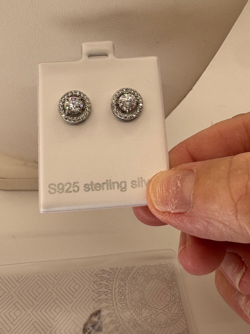 Moissanite Halo Stud Earrings 925 Sterling Silver Round GRA Certified New